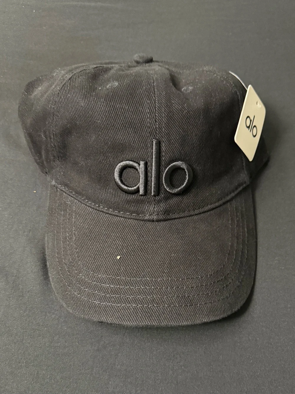 ALO Yoga Black Embroidered Logo Baseball Cap